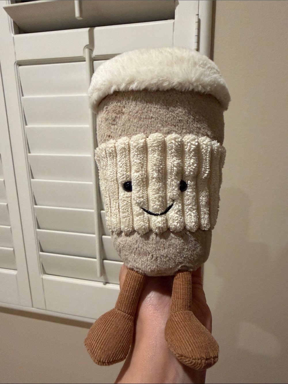 Jellycat Cream and Brown Cozy Cup Plush